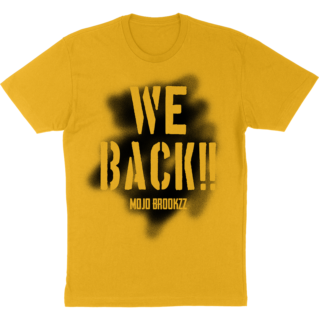 We Back Spraypaint T-Shirt in Gold